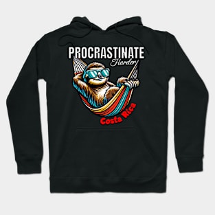 Procrastinate Harder: Relaxed Sloth Vibes from Costa Rica Hoodie